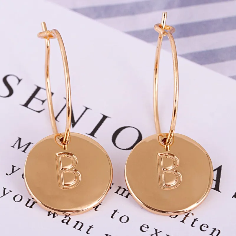 Goldtone Letter B Cut Drop Earrings made by Zulily
