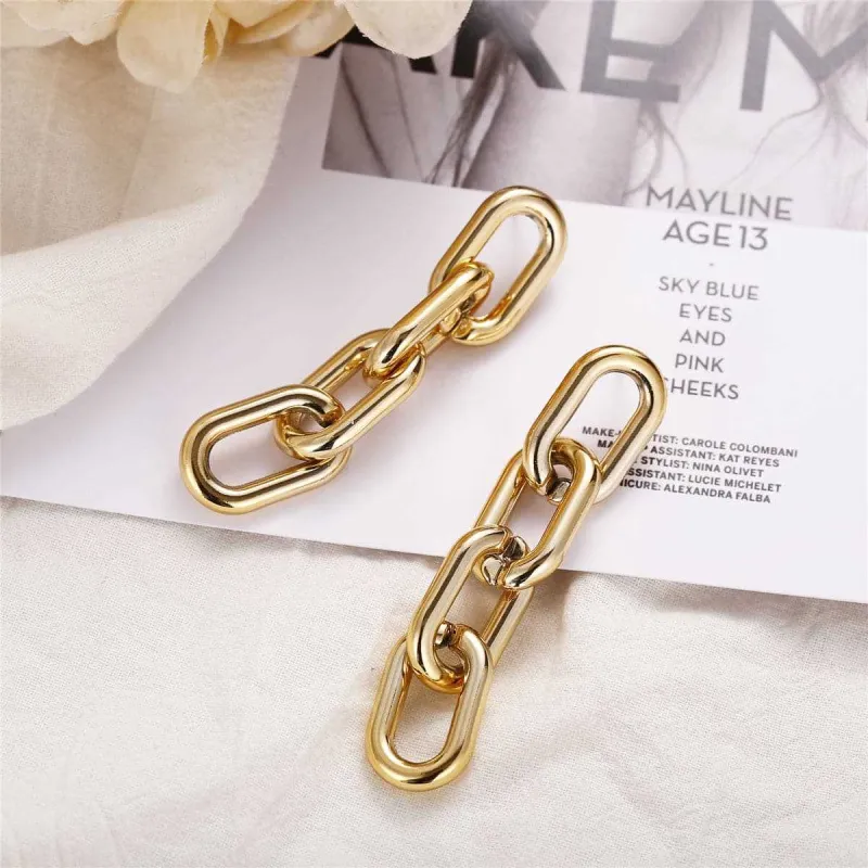Goldtone Figaro Chain Drop Earring made by Zulily