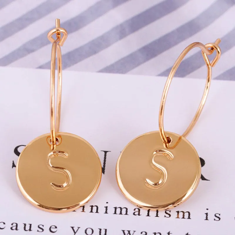 Goldtone Letter S Cut Drop Earrings made by Zulily