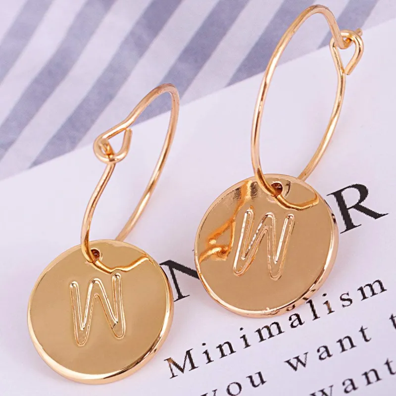 Goldtone Letter W Cut Drop Earrings made by Zulily
