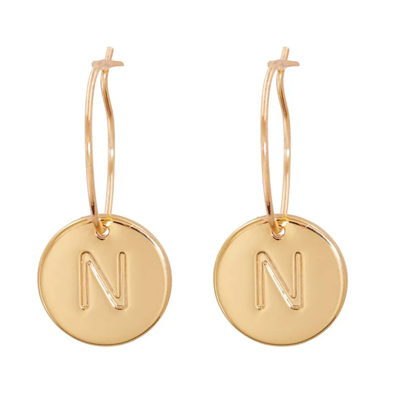 Goldtone Letter N Cut Drop Earrings made by Zulily