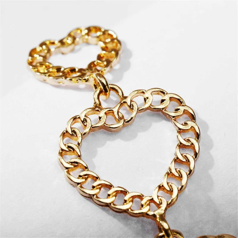 Goldtone Linking Figaro Heart Drop Earring made by Zulily