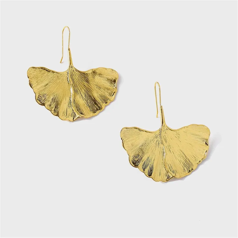 Goldtone Lotus Leaf Drop Earring made by Zulily