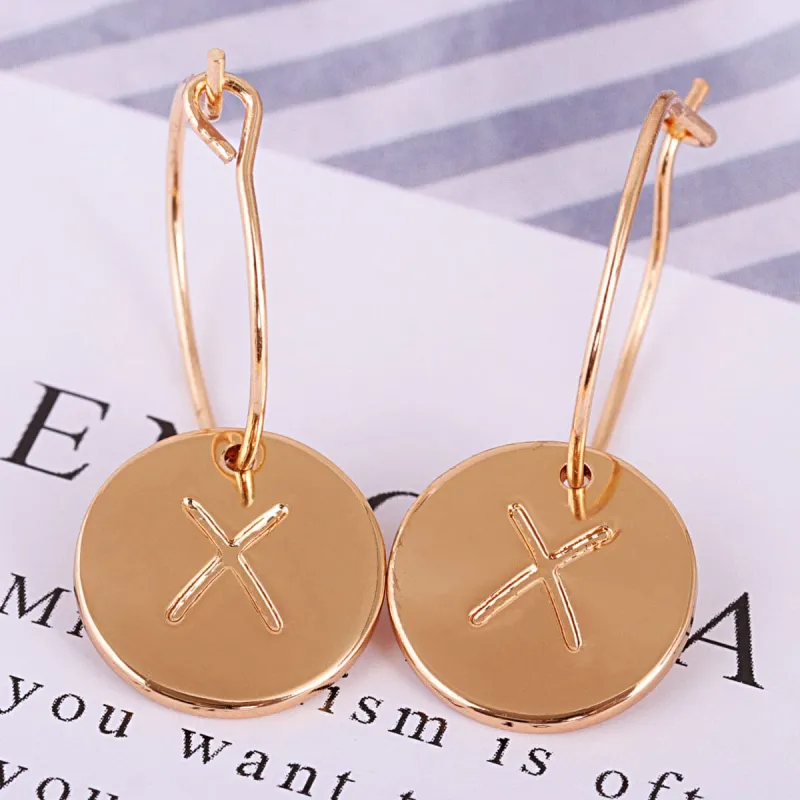 Goldtone Letter X Cut Drop Earrings made by Zulily