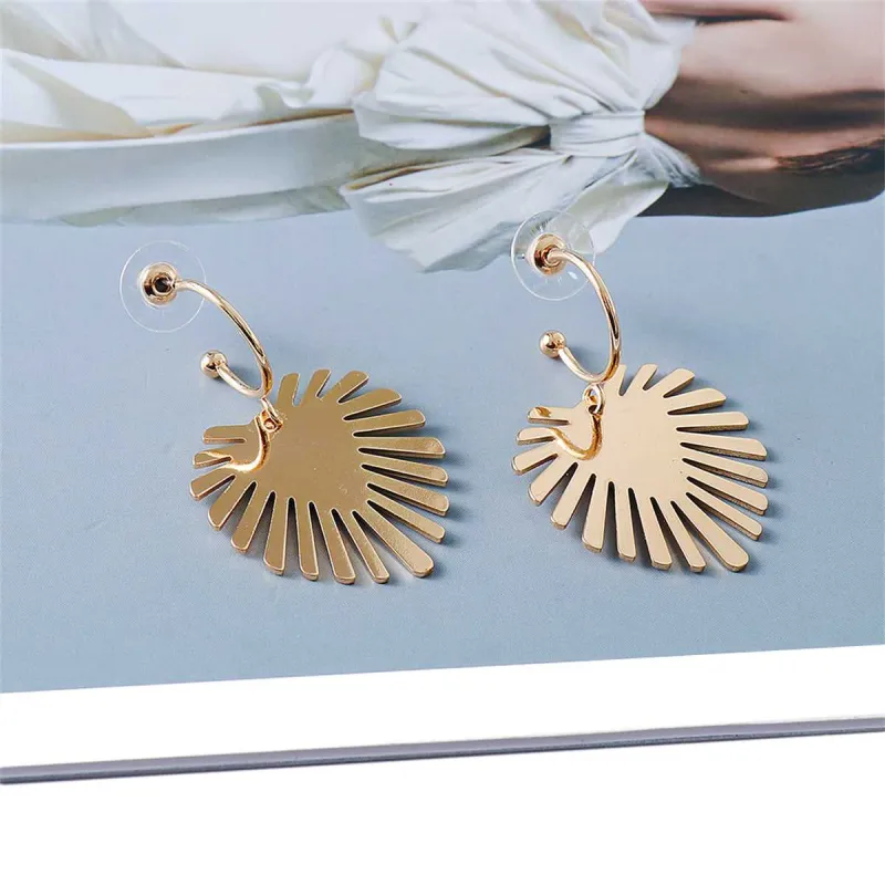 Goldtone Palm Leaf Drop Earrings made by Zulily