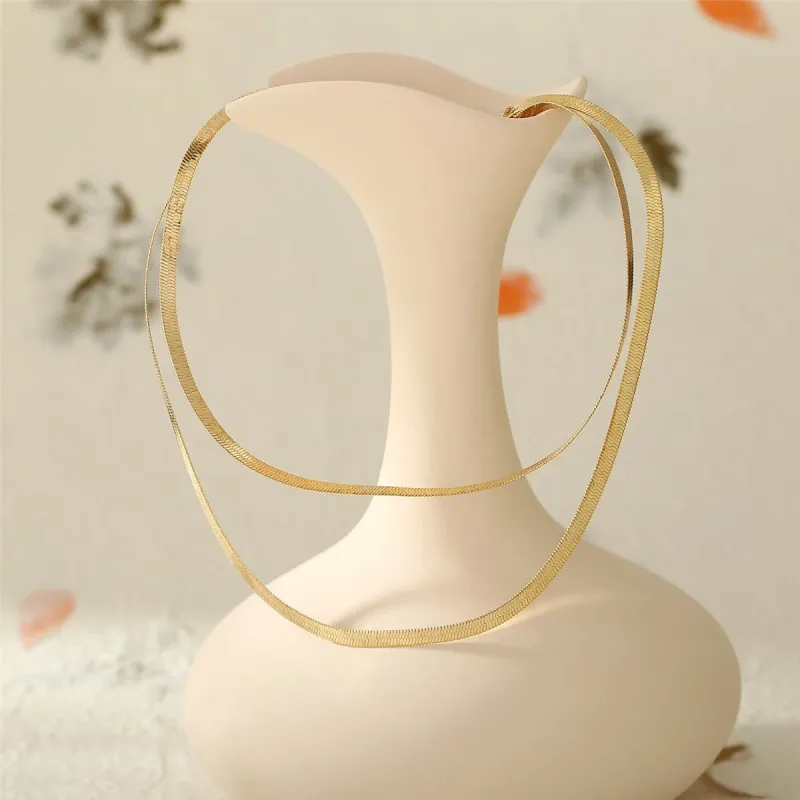 Goldtone Snake Chain Layered Necklace made by Zulily