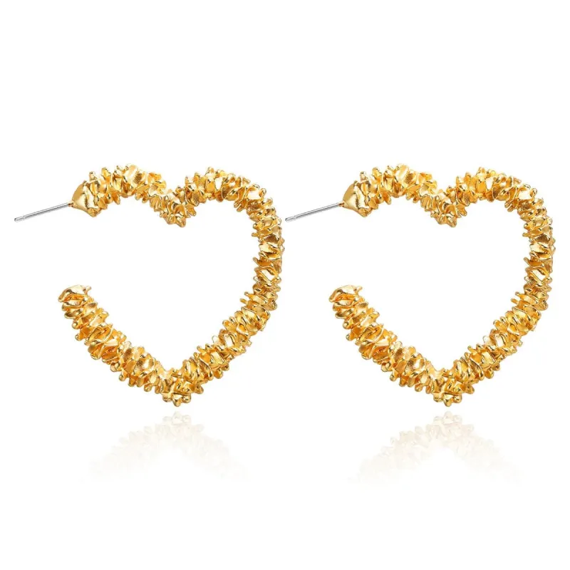 Goldtone Twisted Heart Hoop Earring made by Zulily
