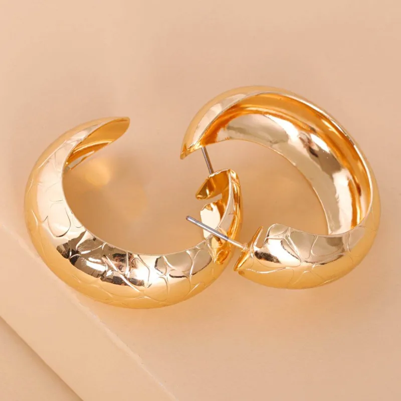 Goldtone Serpentine Hoop Earrings made by Zulily