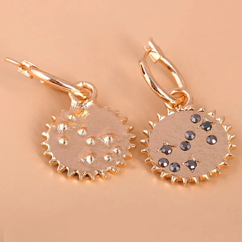 Gray Cubic Zirconia & Goldtone Sun Drop Earrings made by Zulily