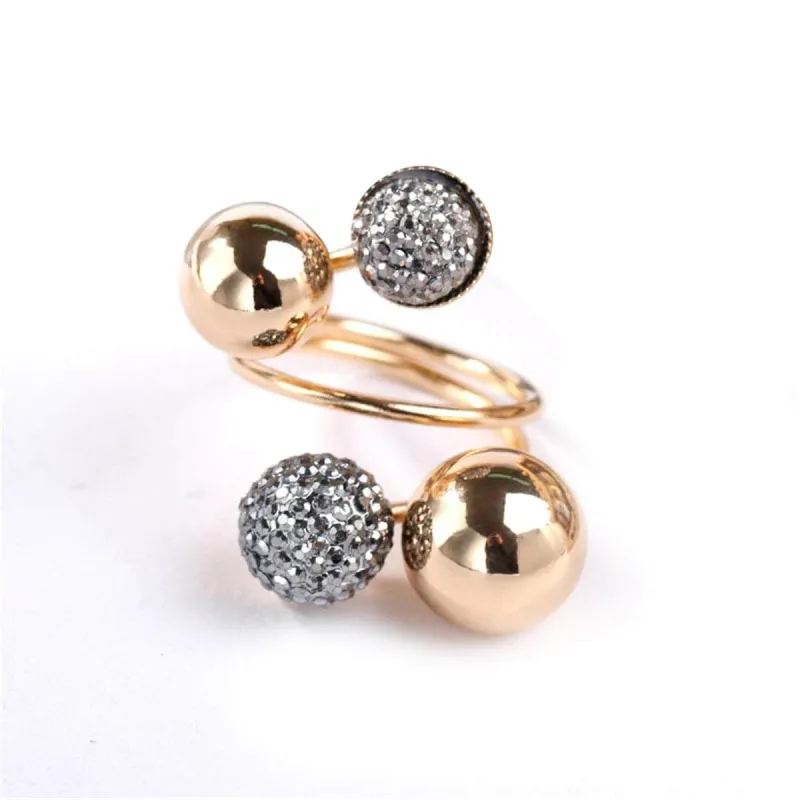 Gray & Goldtone Adjustable Flower Ball Ring made by Zulily