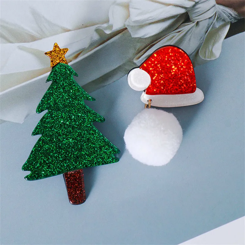 Green & Red Glitter Mismatched Christmas Tree Hat Drop Earrings made by Zulily