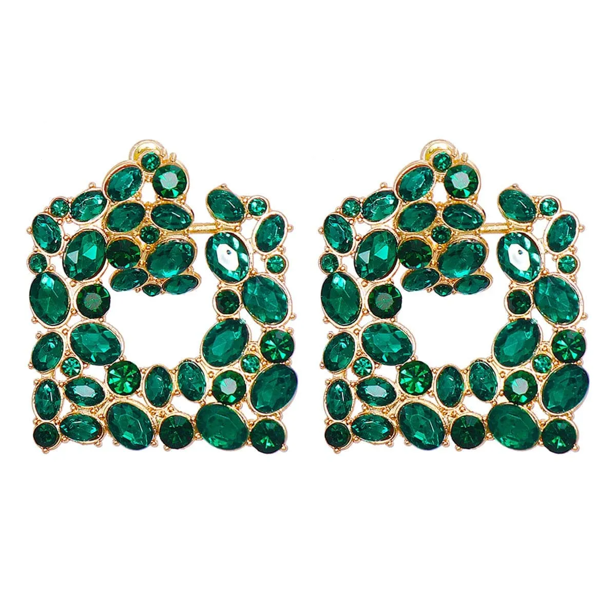 Green Crystal & Cubic Zirconia Cluster Drop Earrings sold by Zulily