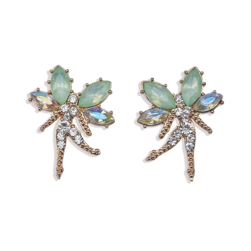 Green Crystal & Cubic Zirconia Fairy Stud Earrings made by Zulily