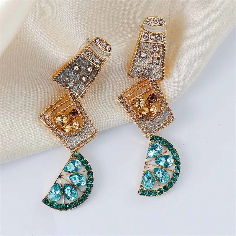 Green Crystal & Cubic Zirconia Cup Lemon Drop Earrings made by Zulily