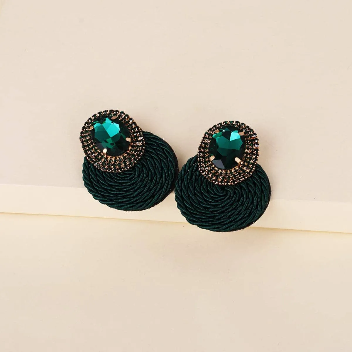 Green Crystal & Cubic Zirconia Round Drop Earrings sold by Zulily