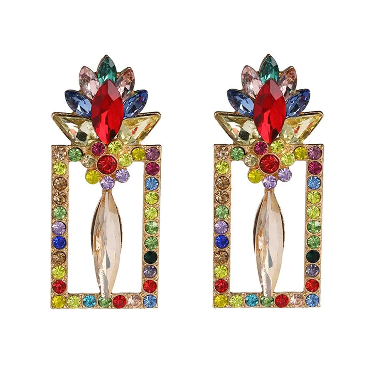 Green Crystal & Cubic Zirconia Pineapple Drop Earrings sold by Zulily