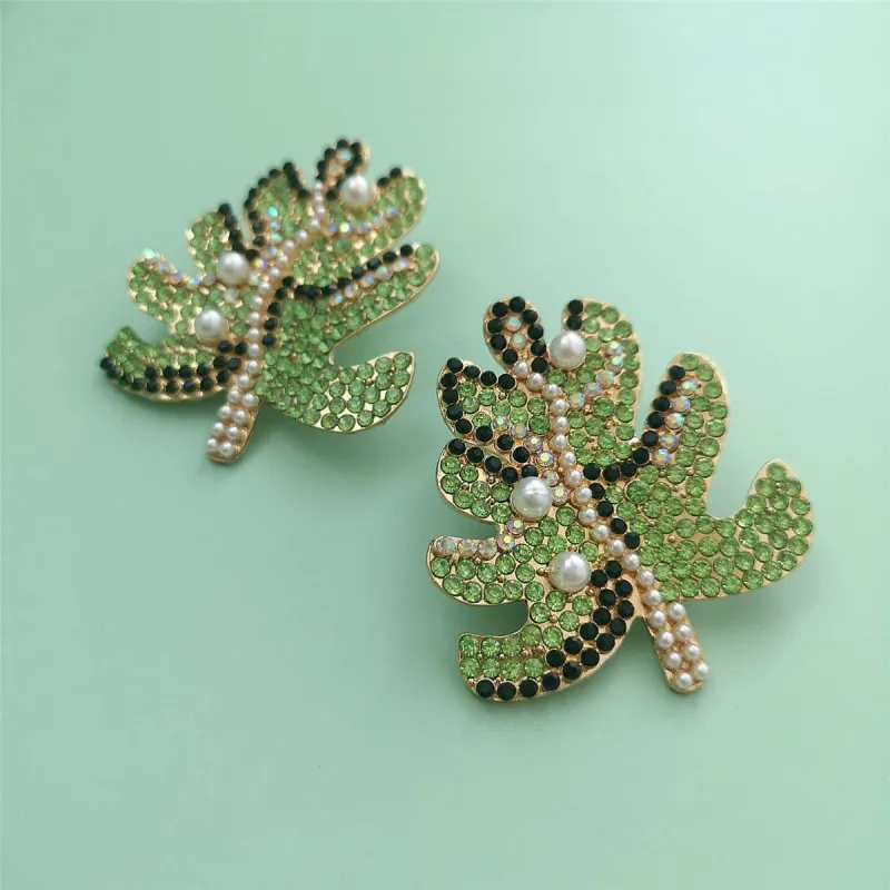 Green Cubic Zirconia & Pearl Goldtone Tree Stud Earrings made by Zulily