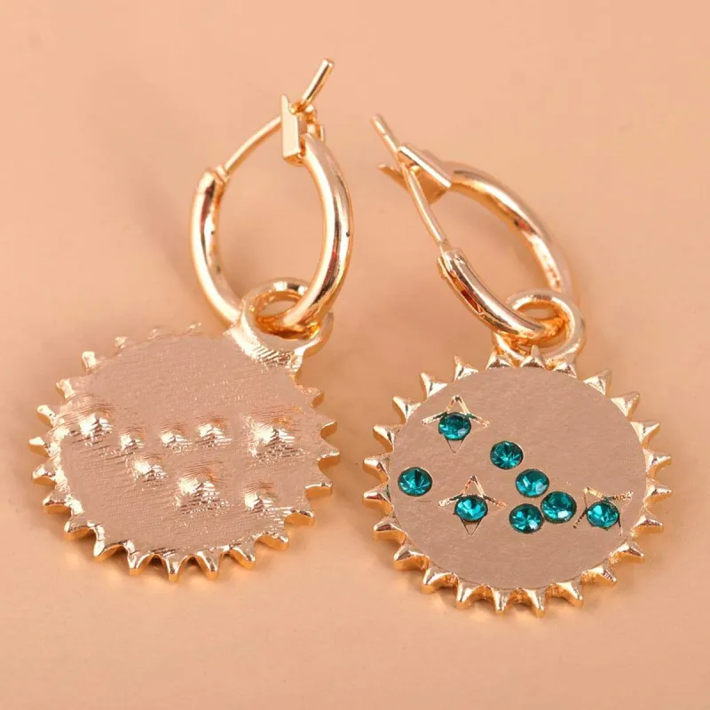 Green Cubic Zirconia & Goldtone Sun Drop Earrings made by Zulily