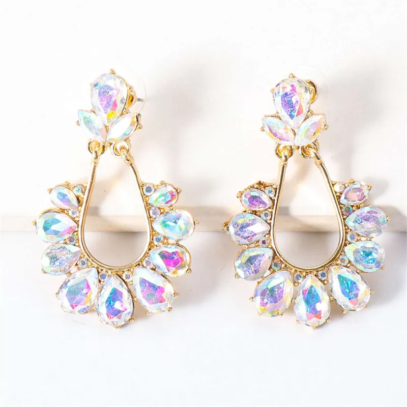 Iridescent Crystal & Cubic Zirconia Goldtone Drop Earrings made by Zulily