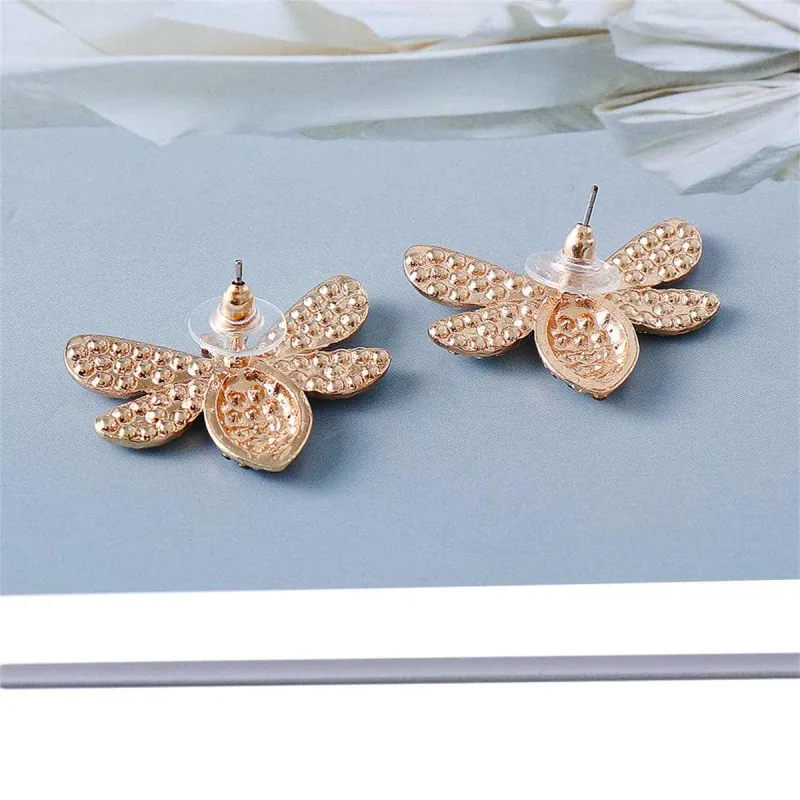 Jewel-Tone Cubic Zirconia & Pearl Bee Stud Earrings made by Zulily