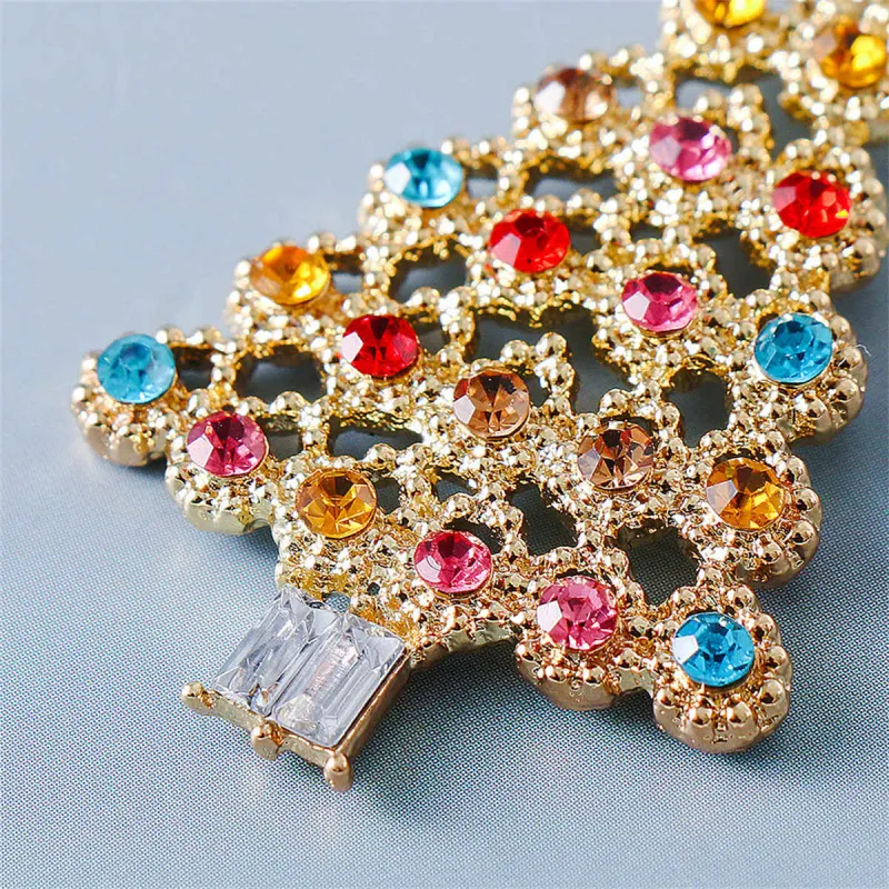 Jewel-Tone Cubic Zirconia & Goldtone Festive Tree Drop Earrings made by Zulily