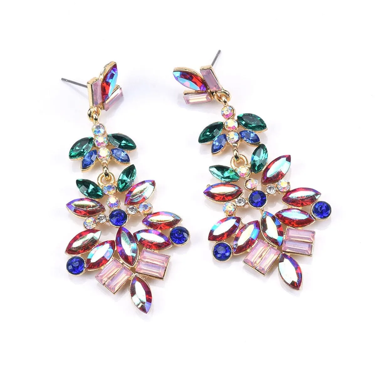 Multicolor Crystal & Cubic Zirconia Flower Drop Earrings sold by Zulily