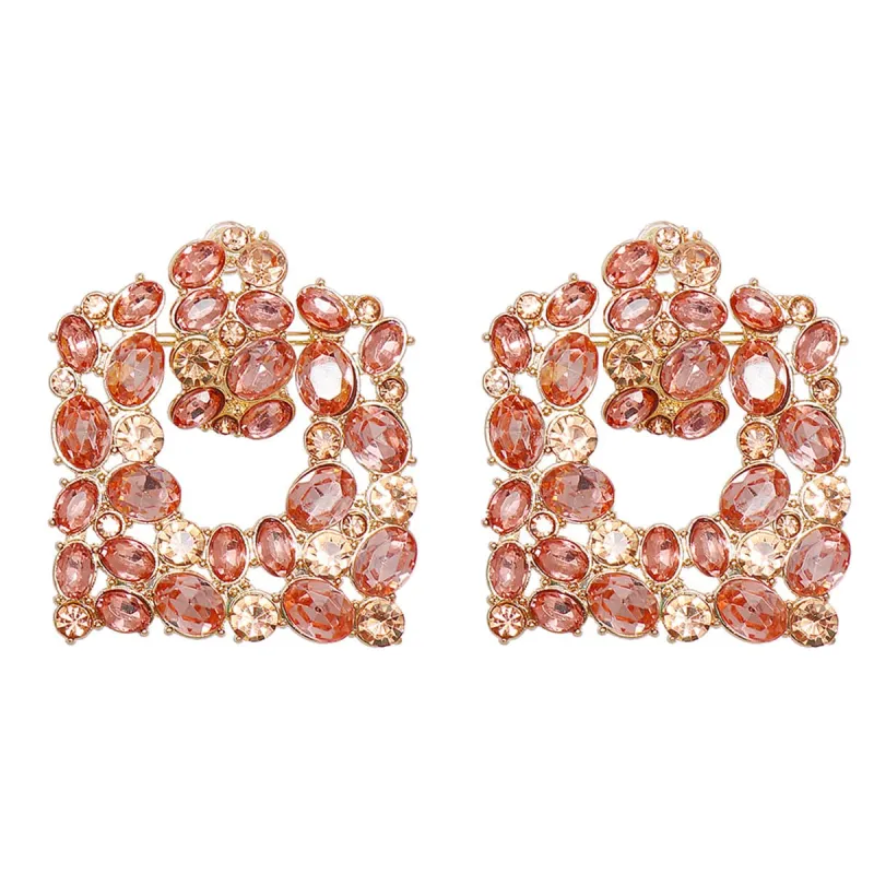 Light Pink Crystal & Cubic Zirconia Cluster Drop Earrings made by Zulily