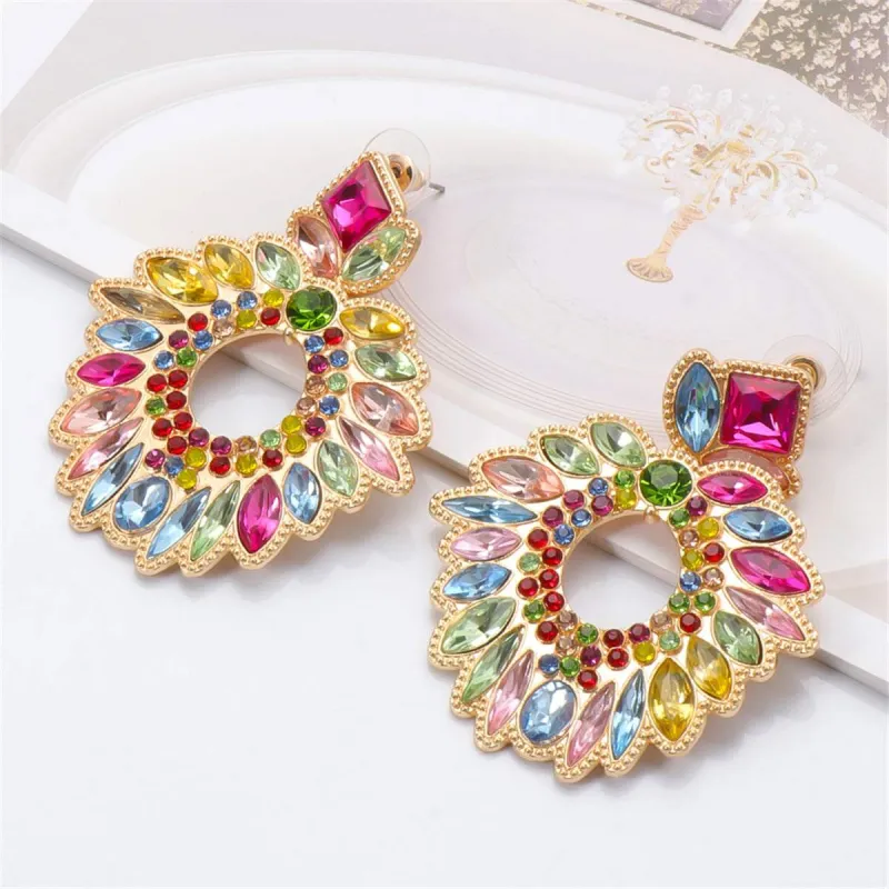 Multicolor Crystal & Cubic Zirconia Geometric Drop Earrings made by Zulily