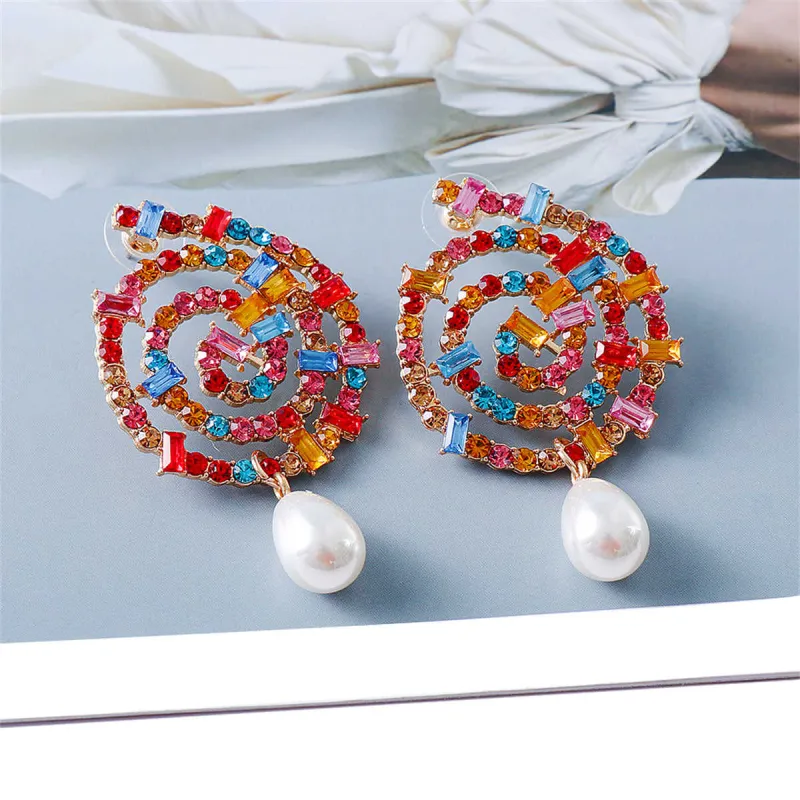 Multicolor Crystal & Cubic Zirconia Pearl Lollipop Drop Earrings made by Zulily