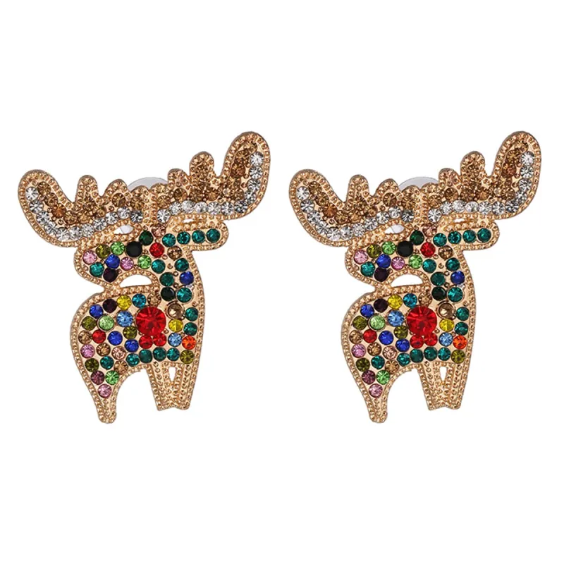 Multicolor Cubic Zirconia & Goldtone Reindeer Stud Earrings made by Zulily