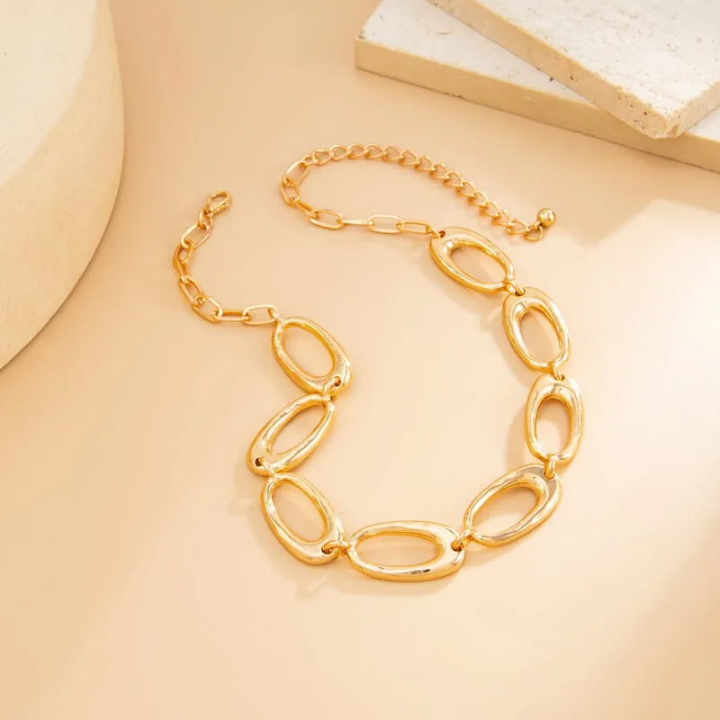 Goldtone Open Oval Chain Collar Necklace made by Zulily