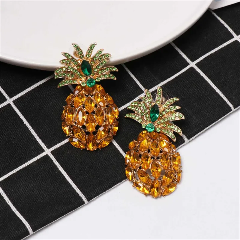 Orange Crystal & Cubic Zirconia Pineapple Drop Earrings made by Zulily