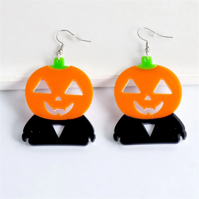 Orange Acrylic & Silvertone Pumpkin Drop Earrings made by Zulily