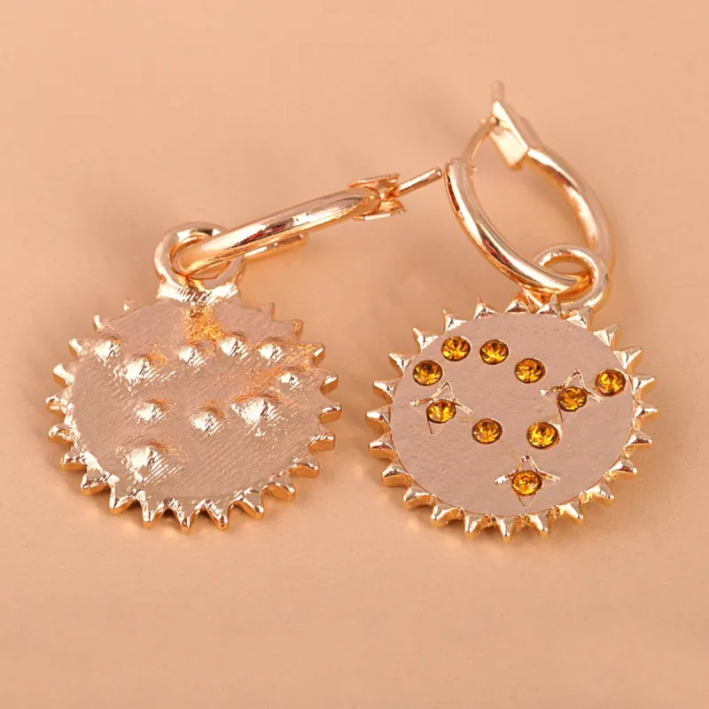 Orange Cubic Zirconia & Goldtone Sun Drop Earrings made by Zulily