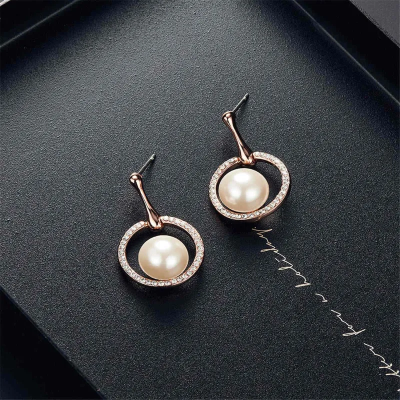 Pearl & Cubic Zirconia Pendant Necklace & Stud Earrings Set made by Zulily