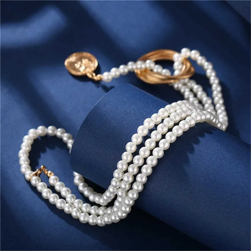 Pearl & Goldtone Coin Lariat Necklace made by Zulily