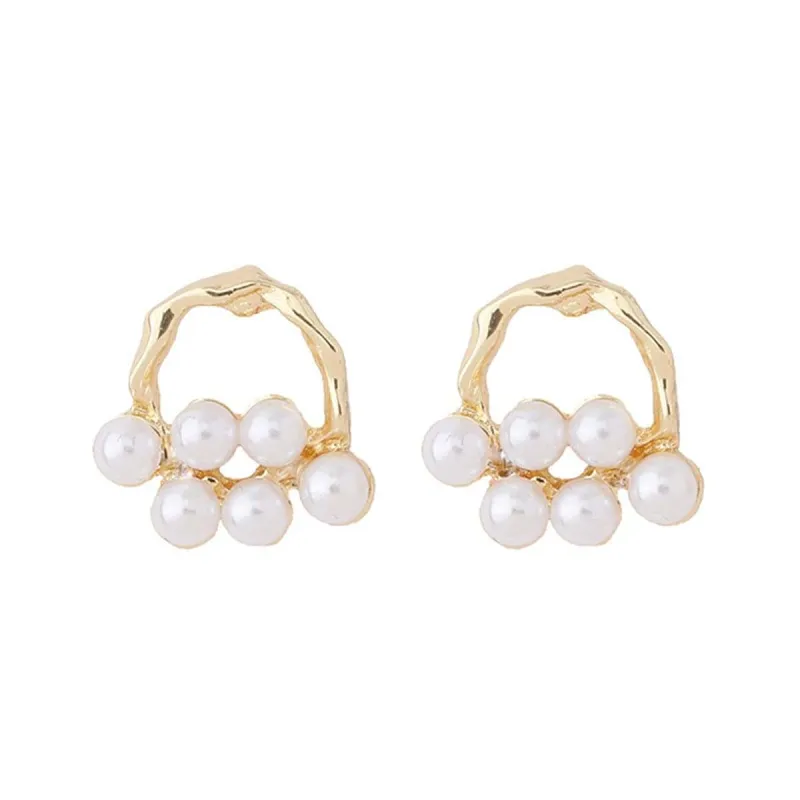 Pearl & Goldtone Round Branch Stud Earrings made by Zulily