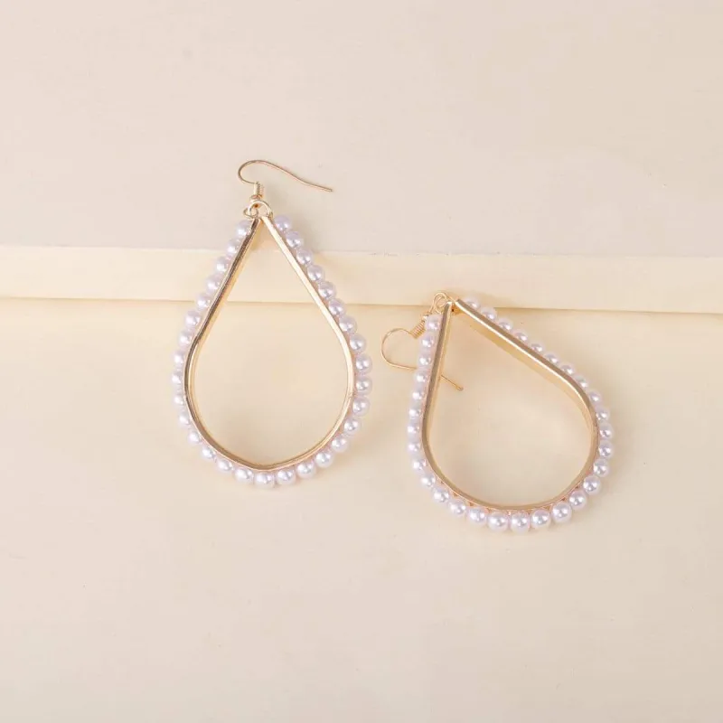 Pearl & Goldtone Teardrop Earrings made by Zulily