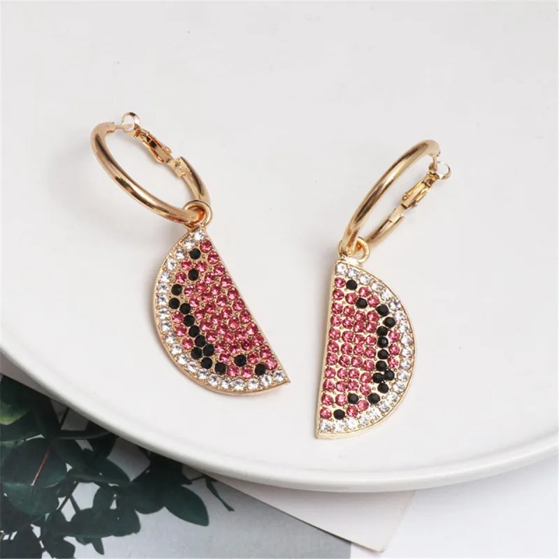 Pink & Black Cubic Zirconia Goldtone Watermelon Drop Earrings made by Zulily