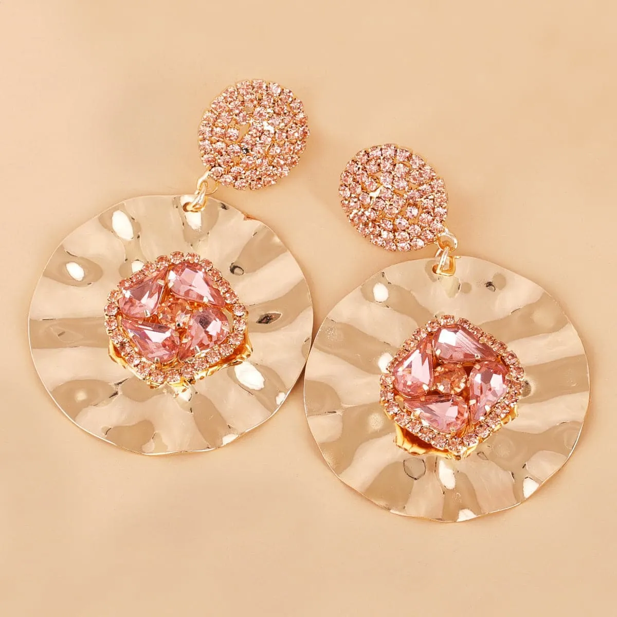 Pink Crystal & Cubic Zirconia Goldtone Drop Earrings sold by Zulily