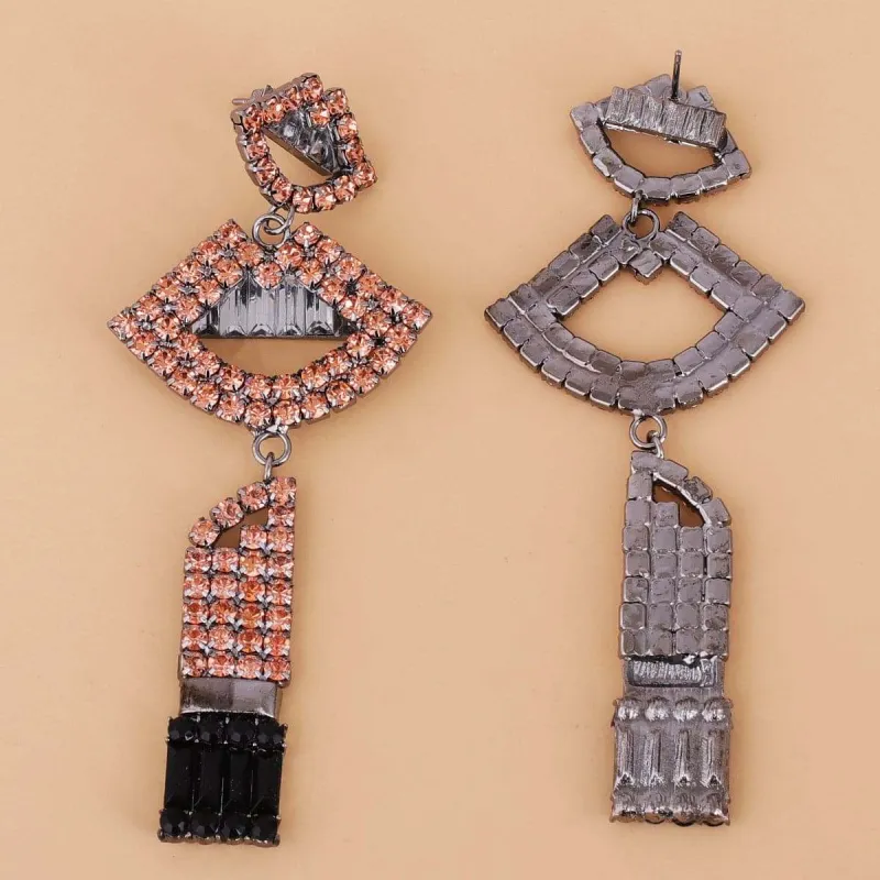 Pink Cubic Zirconia & Crystal Lips Drop Earrings made by Zulily
