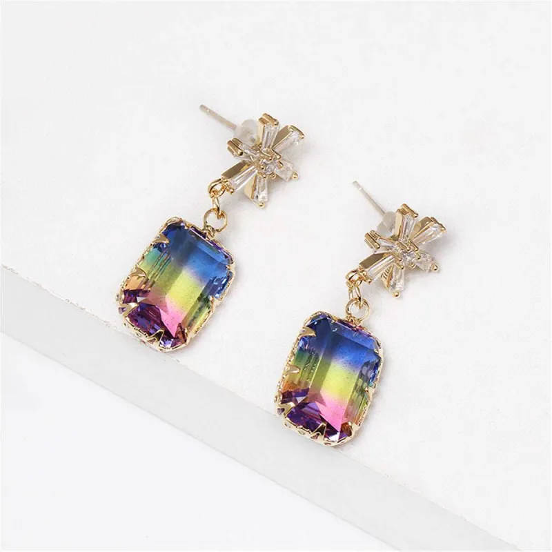 Purple Ombré Crystal & Cubic Zirconia Princess Star Drop Earrings made by Zulily