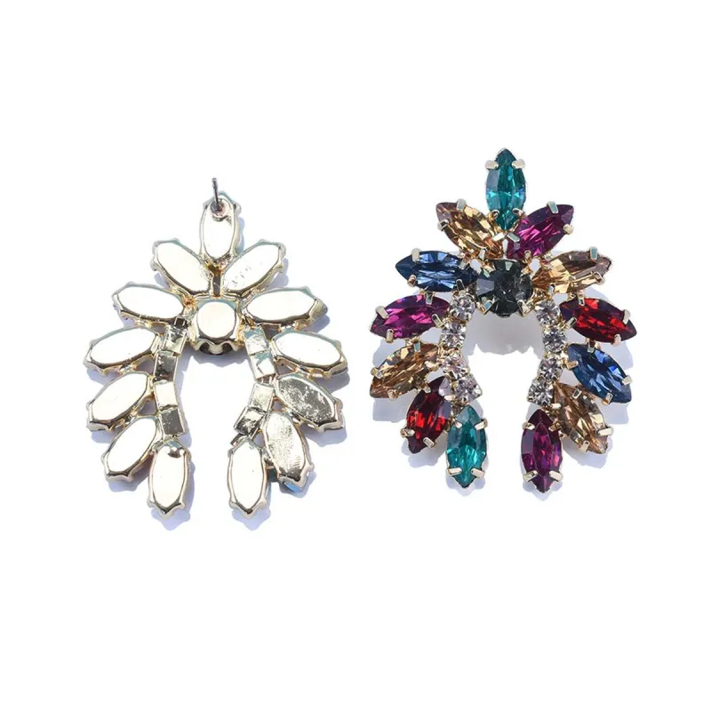 Rainbow Crystal & Cubic Zirconia Curved Stud Earrings made by Zulily