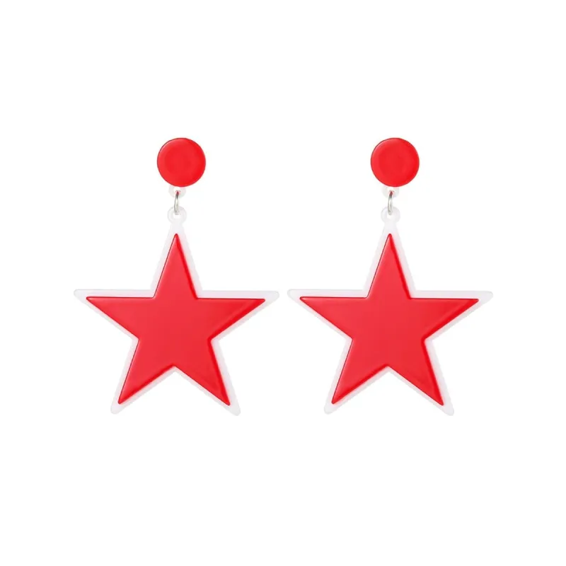 Red & Black Star Drop Earrings made by Zulily