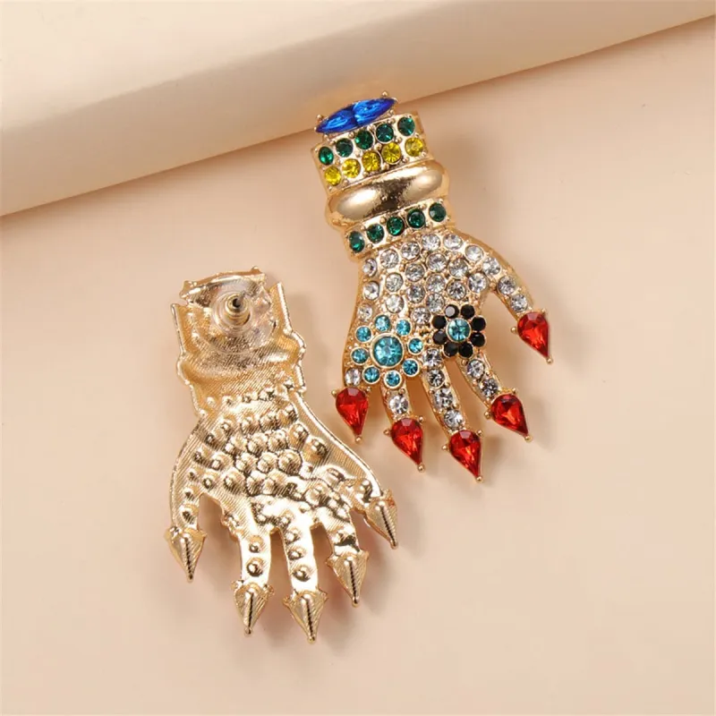 Red & Blue Cubic Zirconia Palm Stud Earrings made by Zulily