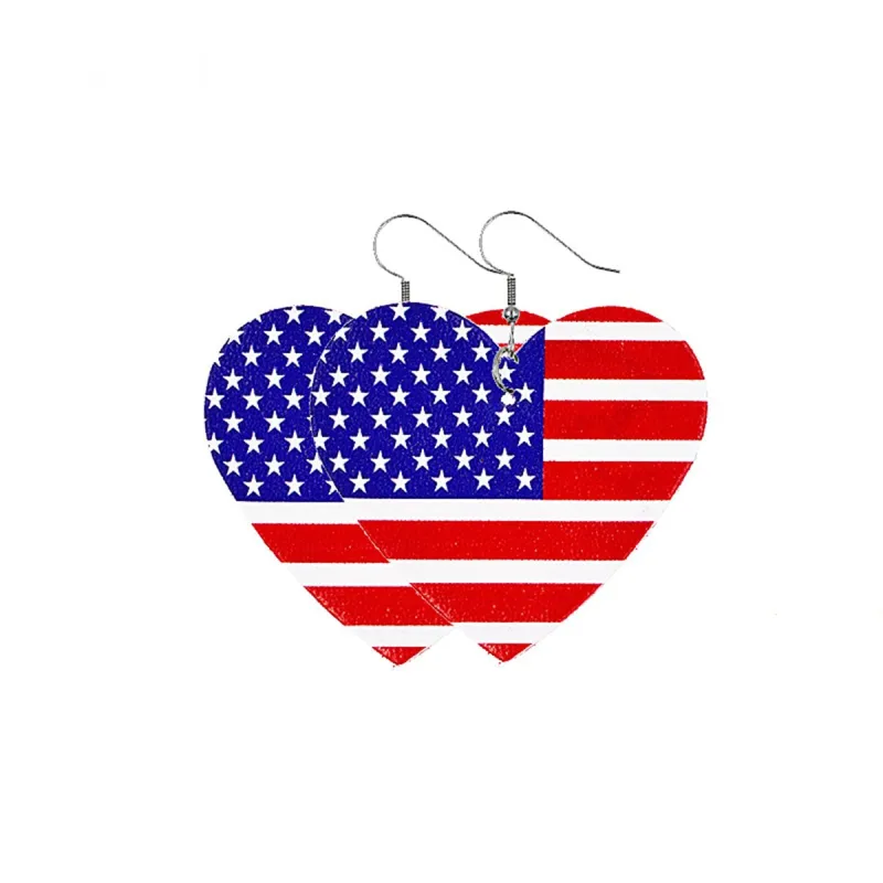 Red & Blue Polystyrene Stars & Stripes Heart Drop Earrings made by Zulily