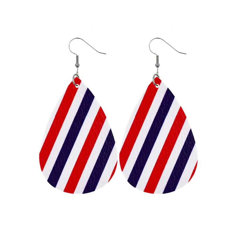 Red & Blue Polystyrene Stripe Teardrop Drop Earrings made by Zulily