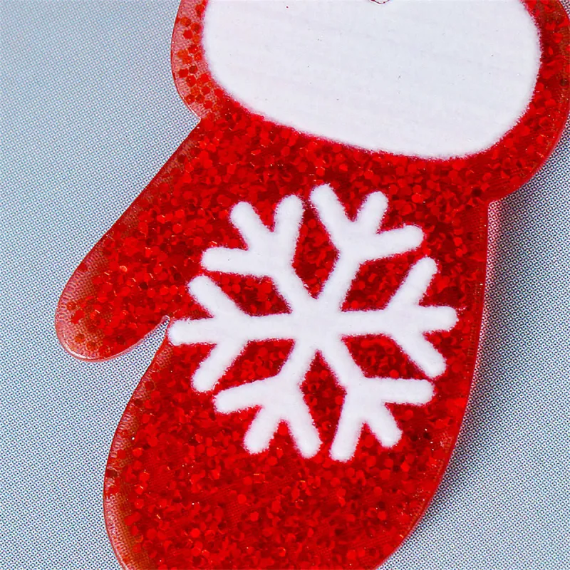 Red & Green Glitter Tiered Snowflake Glove Drop Earrings made by Zulily