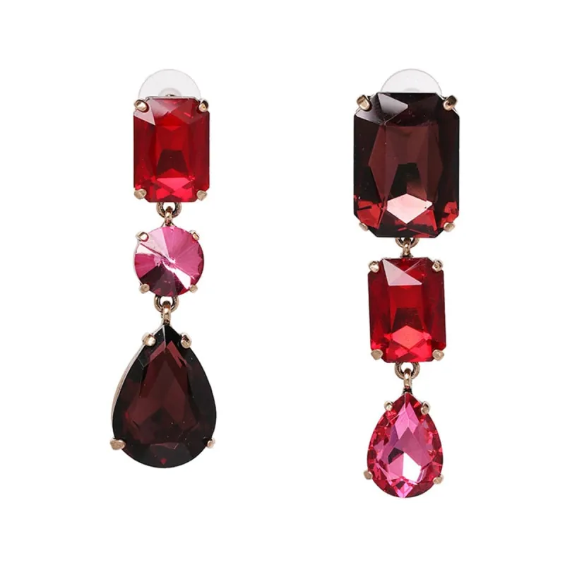 Red & Pink Crystal Drop Earrings made by Zulily