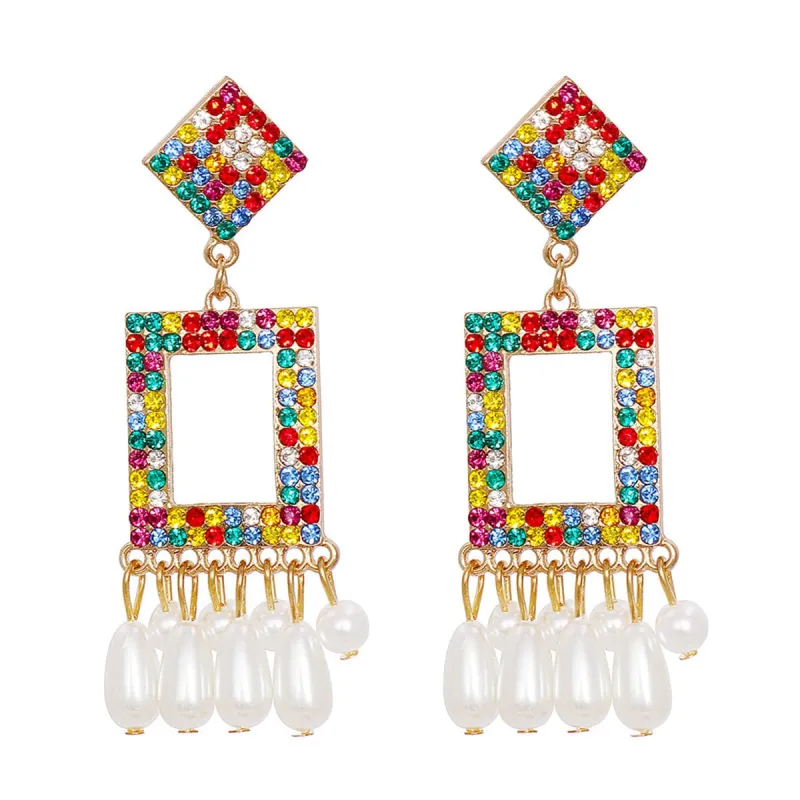 Red & Yellow Cubic Zirconia Tassel Drop Earrings made by Zulily